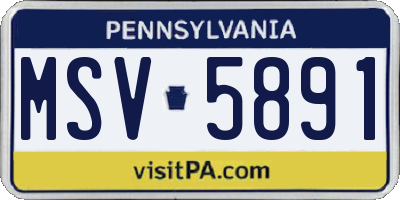 PA license plate MSV5891