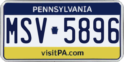 PA license plate MSV5896