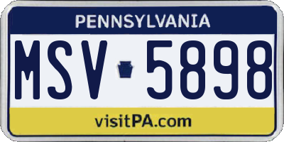 PA license plate MSV5898