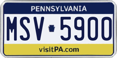 PA license plate MSV5900