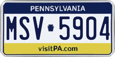 PA license plate MSV5904