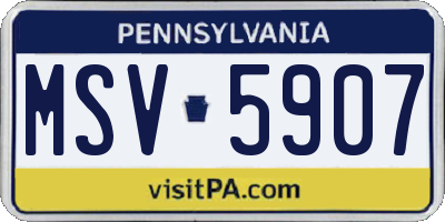 PA license plate MSV5907