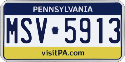 PA license plate MSV5913