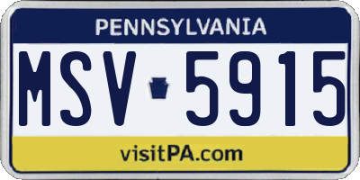 PA license plate MSV5915