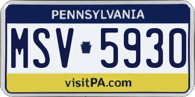PA license plate MSV5930