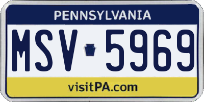 PA license plate MSV5969
