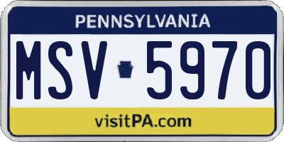 PA license plate MSV5970