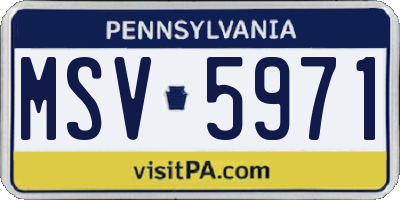 PA license plate MSV5971