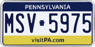 PA license plate MSV5975