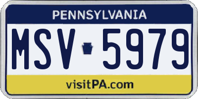 PA license plate MSV5979