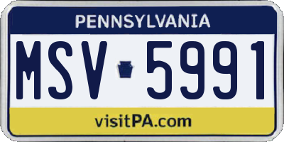 PA license plate MSV5991