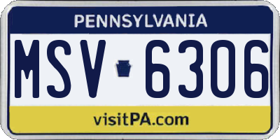 PA license plate MSV6306