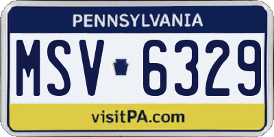 PA license plate MSV6329