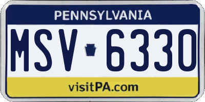 PA license plate MSV6330