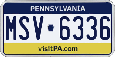 PA license plate MSV6336