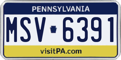 PA license plate MSV6391