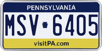 PA license plate MSV6405