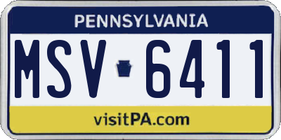 PA license plate MSV6411