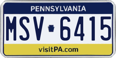 PA license plate MSV6415
