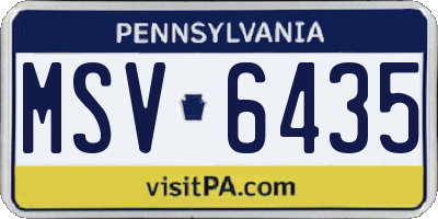 PA license plate MSV6435
