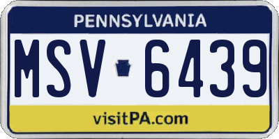 PA license plate MSV6439