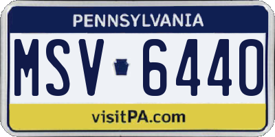PA license plate MSV6440