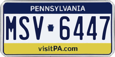 PA license plate MSV6447