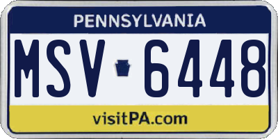 PA license plate MSV6448