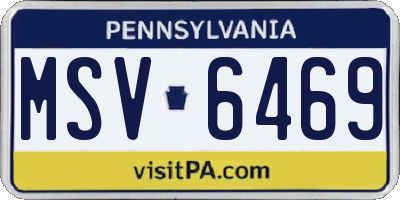 PA license plate MSV6469