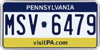 PA license plate MSV6479