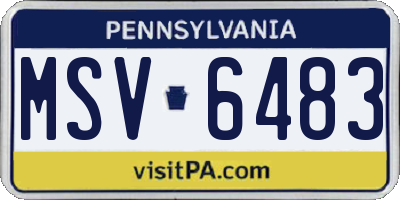PA license plate MSV6483