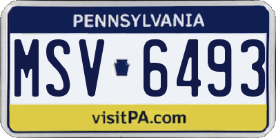 PA license plate MSV6493