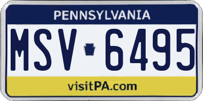 PA license plate MSV6495