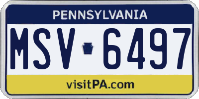 PA license plate MSV6497