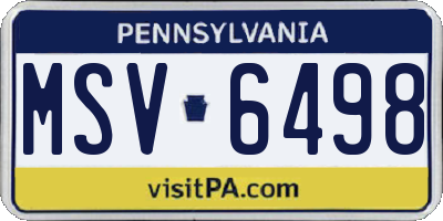 PA license plate MSV6498