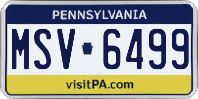 PA license plate MSV6499
