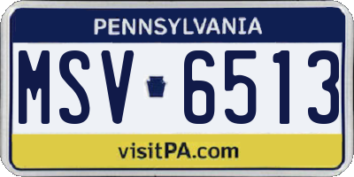 PA license plate MSV6513