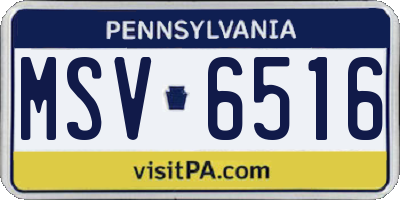 PA license plate MSV6516