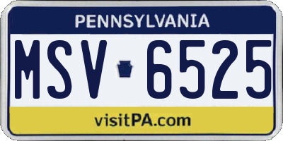 PA license plate MSV6525