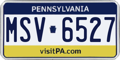 PA license plate MSV6527