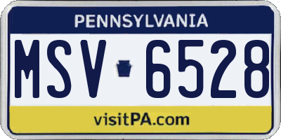 PA license plate MSV6528