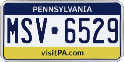 PA license plate MSV6529
