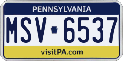 PA license plate MSV6537