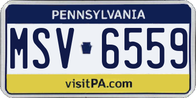 PA license plate MSV6559