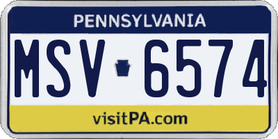 PA license plate MSV6574