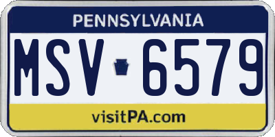 PA license plate MSV6579