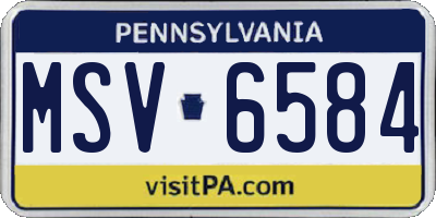 PA license plate MSV6584