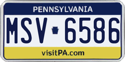 PA license plate MSV6586