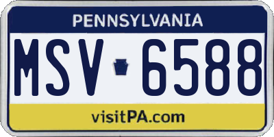 PA license plate MSV6588