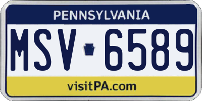 PA license plate MSV6589